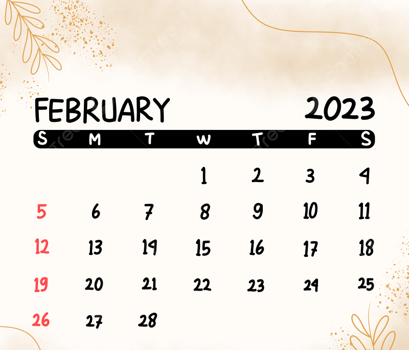 kalendar februari 2023